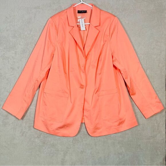Lane Bryant One Button Blazer Size 18 Pockets Stretch Smooth Office NEW $139.95 - Picture 1 of 9